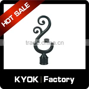 KYOK Cheap Price 22mm Black Iron Paint Curtain Rod Set ,black Curtain Rod Accessories thumbnail-3