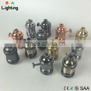 E26 Brass Indoor Pendant Light Socket With Switch for Suspension Pendant Light thumbnail-6