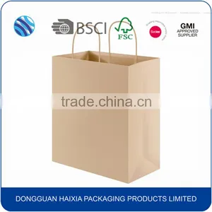 Custom Printed Natural Brown Kraft Paper Shopping Bag With Handle thumbnail-1