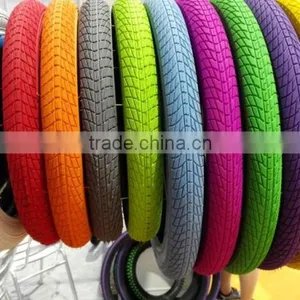 Colored Bicycle Tires Road 12 14 16 18 20 22 24 26 x 2.125 2.75 1.95 Tyre for Bike thumbnail-1