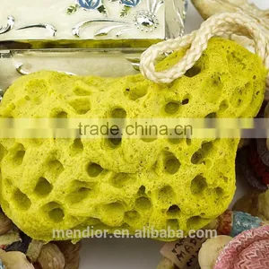 Mendior Fresh Ginger Sponge Yellow Bath Sponge With Rope OEM/Wholesale thumbnail-1