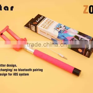 2015 Hottest KJstar Z06-4 Volume Key Cable Selfie Stick With Foldable Designed Smart Phone Clip thumbnail-1