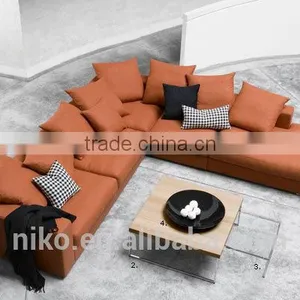 Fire Bird Soild Wood Construction High Quality Feather Fabric Sofa Set thumbnail-1