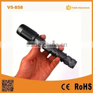 V5-858 High Quality XM-L T6 Led High Power Torch Zoomable Most Powerful Flashlight thumbnail-1
