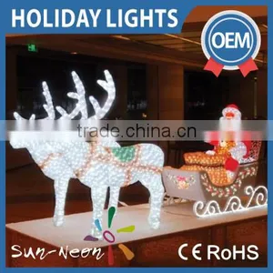 Outdoor Christmas Decoration Lights Led 3d Reindeer With Sleigh Light thumbnail-1