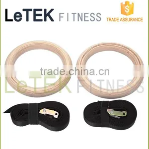 Wood Gymnastic Ring Olympic Strength Training Gym Rings Wooden for Crossfit thumbnail-1