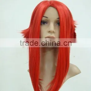 Heat Resistant Synthetic Wig Fibre Long Straight Red Cosplay Wig thumbnail-1