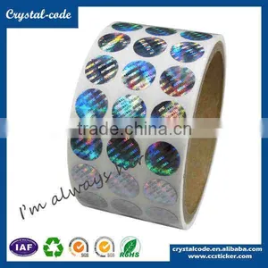 Polyester Material Round Laser Hologram Self Adhesive Security VOID Hologram Label for Sealing thumbnail-1