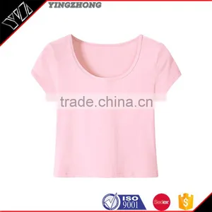 China Factory Whlesales Women Clothing Blank Short Sleeve Solid Colord Sexy T-shirt / t Shirs /tshirs With Soft Fabric thumbnail-1