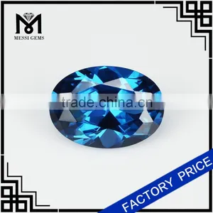 Messi Gems Hotsale Product Oval 10 x 14 120# Blue Synthetic Spinel thumbnail-1