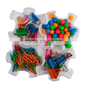 Neon Color Assorted Plastic-coated Paper Clip in Jigsw Puzzle Box thumbnail-6