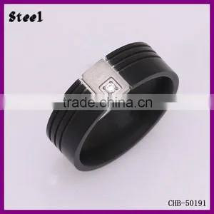 Wholesale 316L Stainless Steel Black Plating Stone Ring Designs For Men thumbnail-1