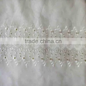 T/C EMBROIDERY FABRIC 42"/43"/embroidery Fabric With Pearls thumbnail-1