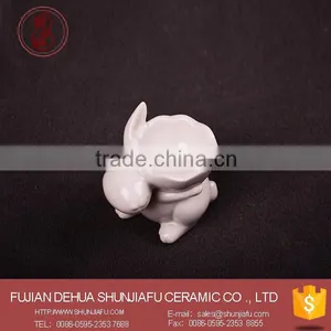 Handmade Unglazed Creative White Porcelain Rabbit Egg Holder Ceramic thumbnail-2
