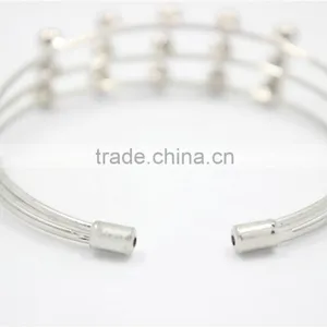 Silver Bracelet Designs Adjustable Cuff Jewelry Three Layered Silver Ball Handmade Bracelet For Women For 2016New Intrend Style thumbnail-2