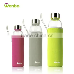 New Fashion Glass Drinking Water Bottle With Sleeve thumbnail-1
