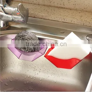 Double Suction Cup Sink Shelf Soap Sponge Drain Rack / Bath Kitchen Sucker Storage / Storage Rack Bathroom Shelves thumbnail-3