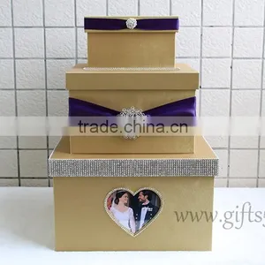Excellent Gold Wedding Keepsake Box Large Wedding Card Boxes Wedding Card Post Box thumbnail-2