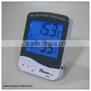 New Indoor Back Light Thermometer Hygromometer With Alarm Clock thumbnail-1