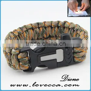 3m Parachute Cord Fire Starter Whistle Sharpening Steel Paracord Bracelet 4in1 thumbnail-5