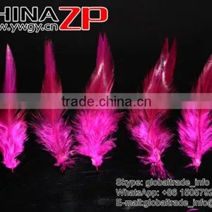 Top Supplier ZPDECOR Wholesale Good Quality Colored Fuchsia Chicken Rooster Saddle Feathers for Sale thumbnail-2