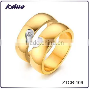 2016 Fashion High Quality Plating Gold Heart Zircon Rings thumbnail-1
