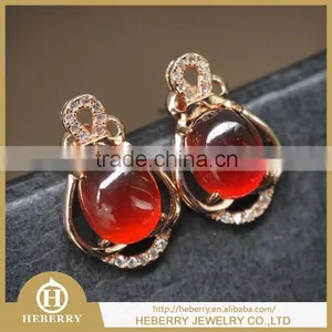 Orange Color Garmet Gemstone With 925 Sterling Silver Earring Wholesale thumbnail-4