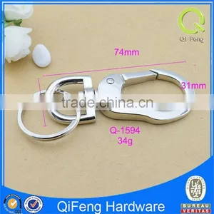 Q-1594 Snap Buckle Hook Silver Keyring Hooks thumbnail-3