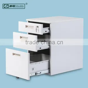 Auto-lock Function Light Gray3 Drawer Steel Mobile Cabinet thumbnail-2