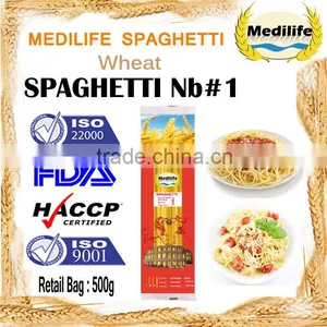 Spaghetti Long Pasta Nb#1, 100% Durum Wheat Semolina Flour, Mediterranean Long Pasta 500g Bag. thumbnail-1