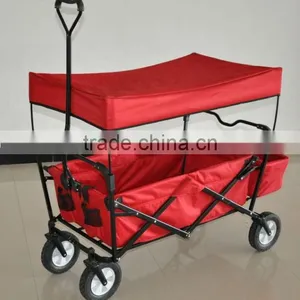 Foldable Shopping Red Wagon With Cover GT0407 thumbnail-1