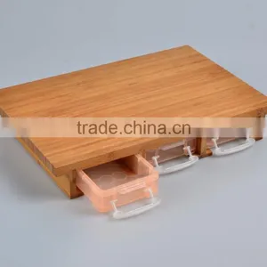 3 Drawers Vegetabel Wood Bamboo Cutting Board With Storage Box thumbnail-1