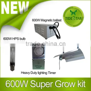 600w Magnetic Ballast Grow/Flower Light Kit, Reflector Hood, HPS Dual Spectrum Bulb thumbnail-1