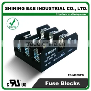 FB-M033PQ 600V 30 Amp 3 Pole 10x38 Midget Fuse Holder Block thumbnail-1