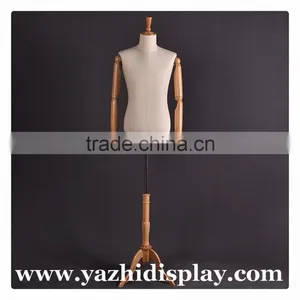 Upper-body Male Mannequin With Wood Arm for Business Suit thumbnail-1