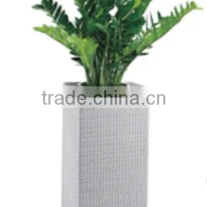 Rattan Artifical White Wicker Flower Basket thumbnail-2