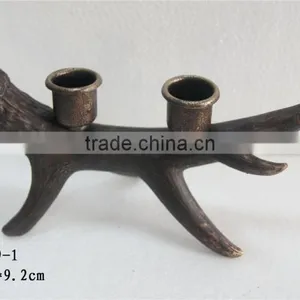 Hot Selling Resin Antique White Deer Antler Candle Holder thumbnail-1