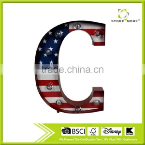 Store More Star-stripe Letter C Metal LED Light For Wall Art thumbnail-1