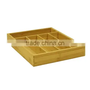 Store More 5-slot Bamboo Kitchen Utensil Drawer Organizer Tray thumbnail-3