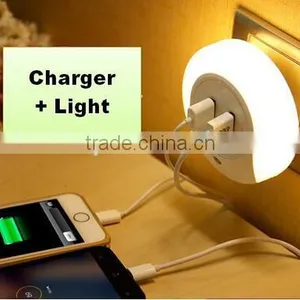 Creative Dual Usb Charger Socket / Led Sensor Night Light / Smart Home Night Lamp With USB Charger Socket thumbnail-2