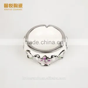Hot Sale Smoking Clear Ashtray, High Electroplating Ceramic Ashtray thumbnail-2