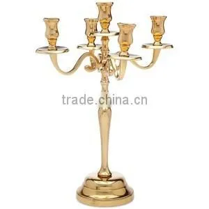 Gold Plated 5 Lights Wedding Candelabra thumbnail-1