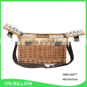 Bulk Vintage Rattan Wicker Picnic Basket for 2 Person for Set thumbnail-1