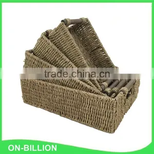 Set 4 Eco Friendly Household Sundries Storage Seagrass Weave Basket for Storage thumbnail-2