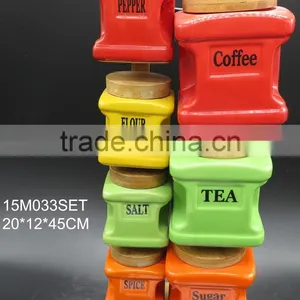 Jar Wholesale Unique Colorful Kitchen Ceramic Canisters Set Tea Container thumbnail-3