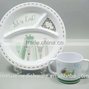 Factory Wholesale Melamine Kids Children Dinnerware/melamine Children Divided Plates and Cup thumbnail-1