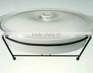 Ceramic Oval Casserole With Rack & Tealight thumbnail-3