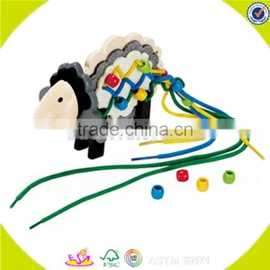 Wholesale Fashion Kids Wooden Threading Beads Popular Children Wooden Threading Beads W11E046 thumbnail-1