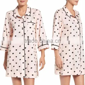 Sleep Shirt for Women Fashion Cotton Knit Sleep Shirts Wholesale Pajams Sleepwear thumbnail-1