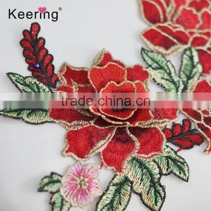 Hot Sale New Design Pretty Flower Clothing Embroidery Patch WEF-770 thumbnail-4